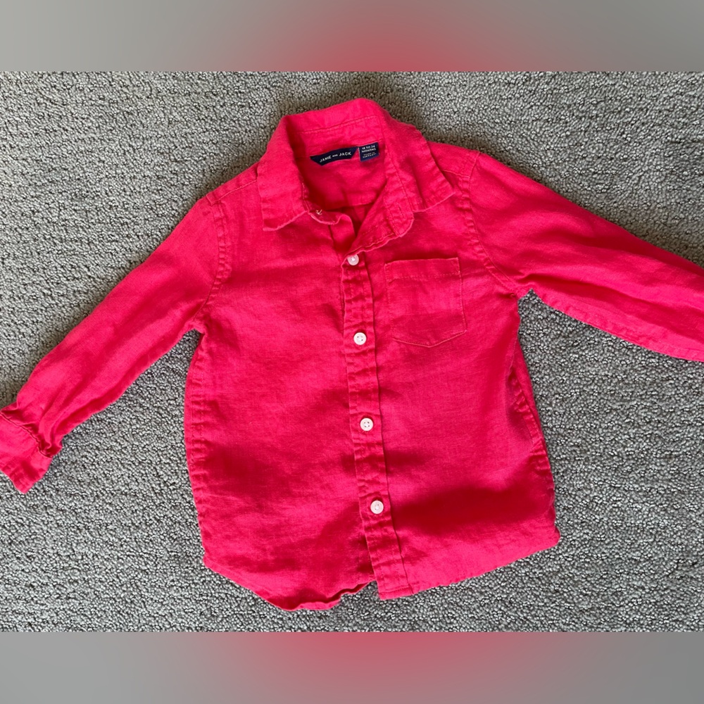 Janie and Jack button up linen shirt 18-24 mo